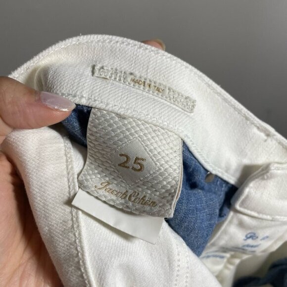 Jacob Cohen Made in Italy White Distressed Straight Leg Jean size 25 - Picture 7 of 11
